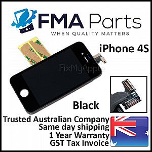 LCD Touch Screen Digitizer Assembly - Black [Premium Aftermarket] (With Adhesive) for iPhone 4S